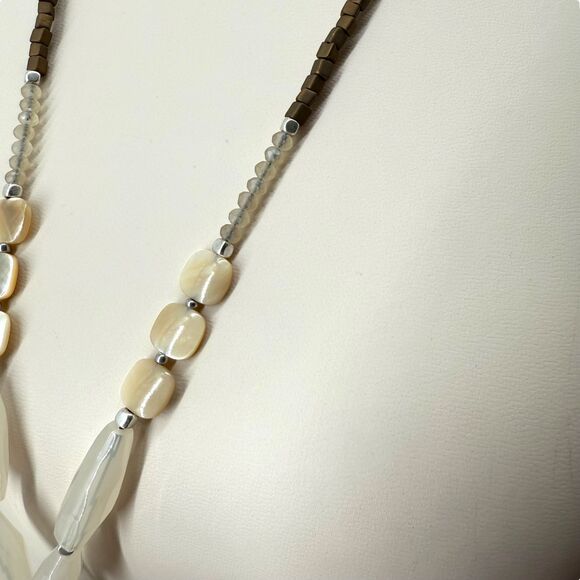 J. Jill Stone Necklace Faceted Agate Pendant Tassel Long Multi Beaded Adjustable - Picture 12 of 14